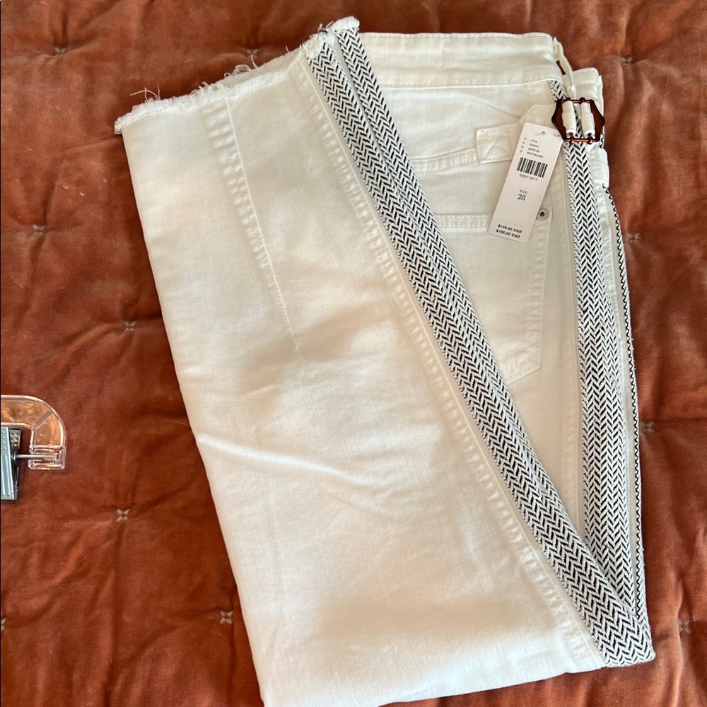 Pilcro and the Letterpress, White Women's Jeans with detail